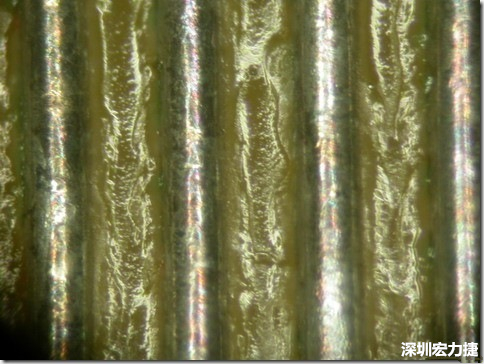 經(jīng)過168小時的高溫高濕環(huán)境實驗后，此錫膏的SIR最低還可達到150,000,000 ohms，取LOG10為108.176，此錫膏的SIR雖然比較低，但是吃錫狀況明顯好很多，只是助焊劑明顯殘留