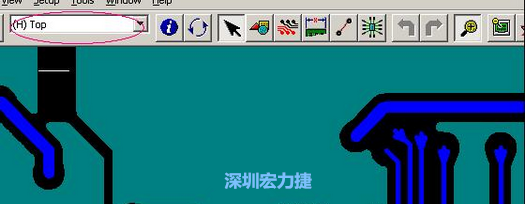 如果圖形像下圖一樣無(wú)法顯示鉆孔，只須圖（186）將紅色圈住的活動(dòng)層改為當(dāng)前顯示層即可。