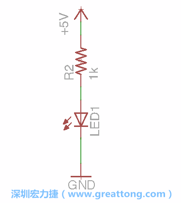 如圖所示放置一個開關(guān)（switch）、10K電阻器（10k resistor）和0.1μF的電容（0.1μF capacitor），并把開關(guān)的一端連到接地端上。
