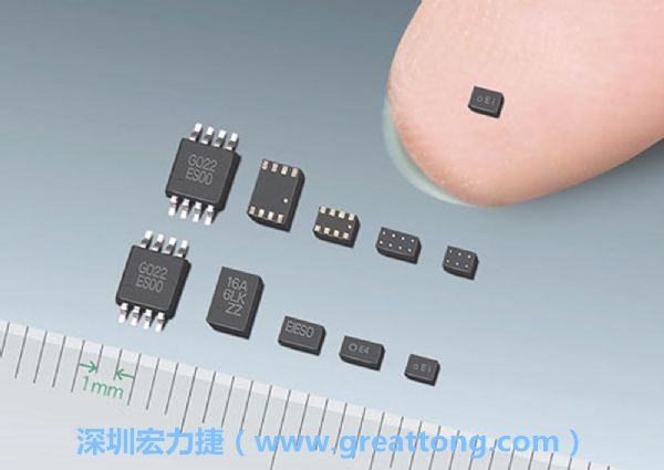 常規(guī)IC與WLP制作的封裝設(shè)計(jì)元件，尺寸有極大的差異，WLP僅需晶粒尺寸就有相同的電氣特性。