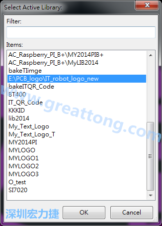 若要存到另外一個library 里， 要點選在File->Current library 重新再選擇Active Library， 就可以點選 File->Save Module in Acitve library 