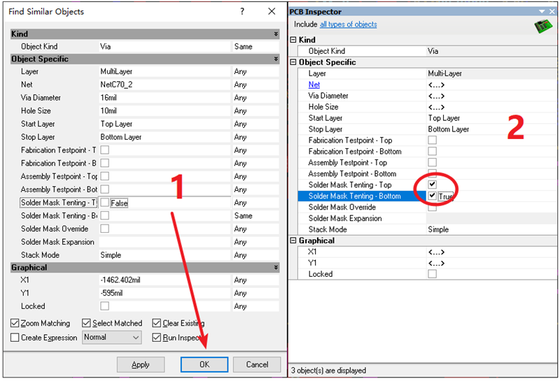 過(guò)孔（VIA）蓋油，不用蓋油可以跳過(guò)。